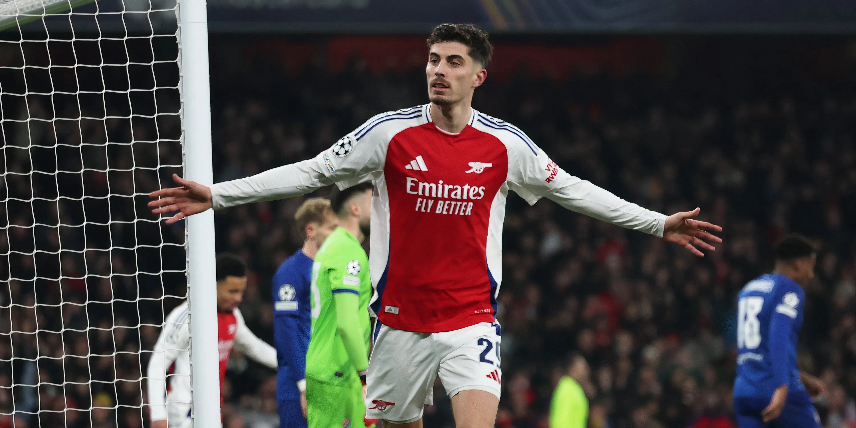 Kai Havertz thi đấu cho Arsenal tại Champions League