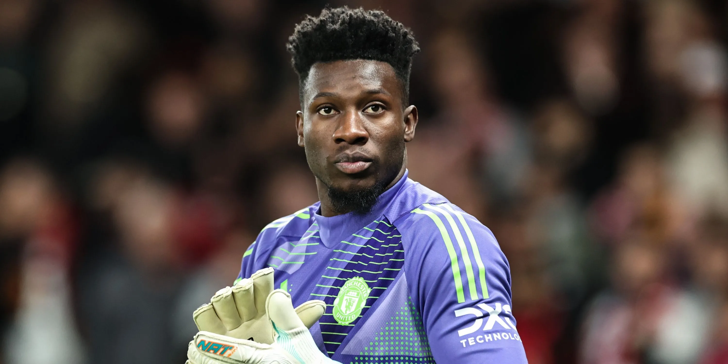 Andre Onana trong màu áo Manchester United đối đầu Lyon
