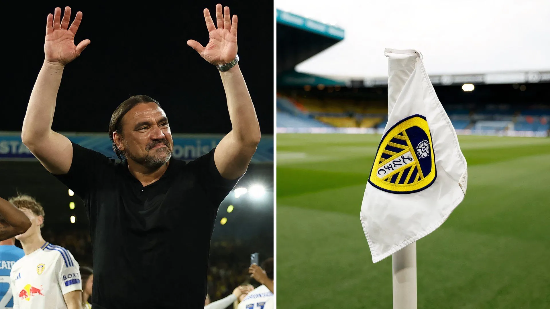 HLV Daniel Farke ăn mừng cùng các cầu thủ Leeds United sau chiến thắng quan trọng