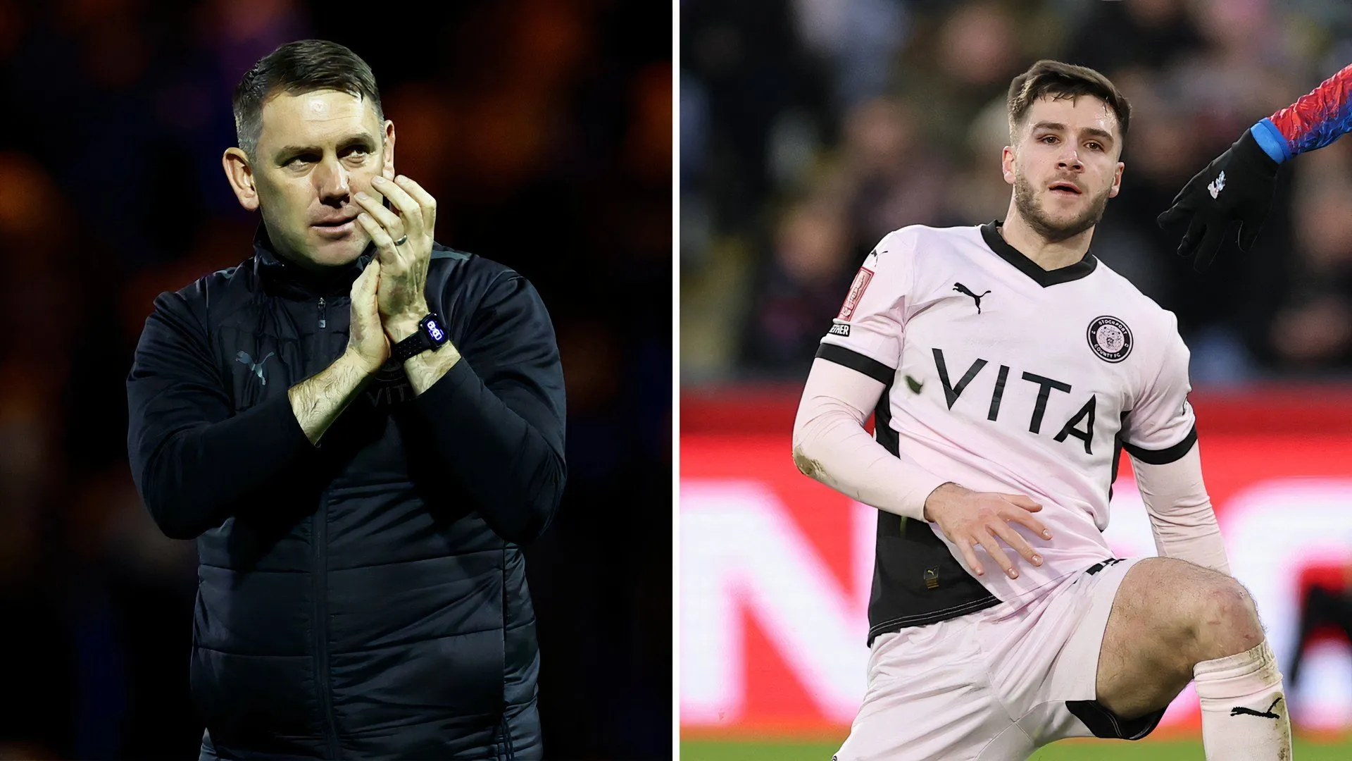 HLV Dave Challinor của Stockport County, người mang kinh nghiệm từ mùa giải 2023 chuẩn bị cho trận đấu với Orient