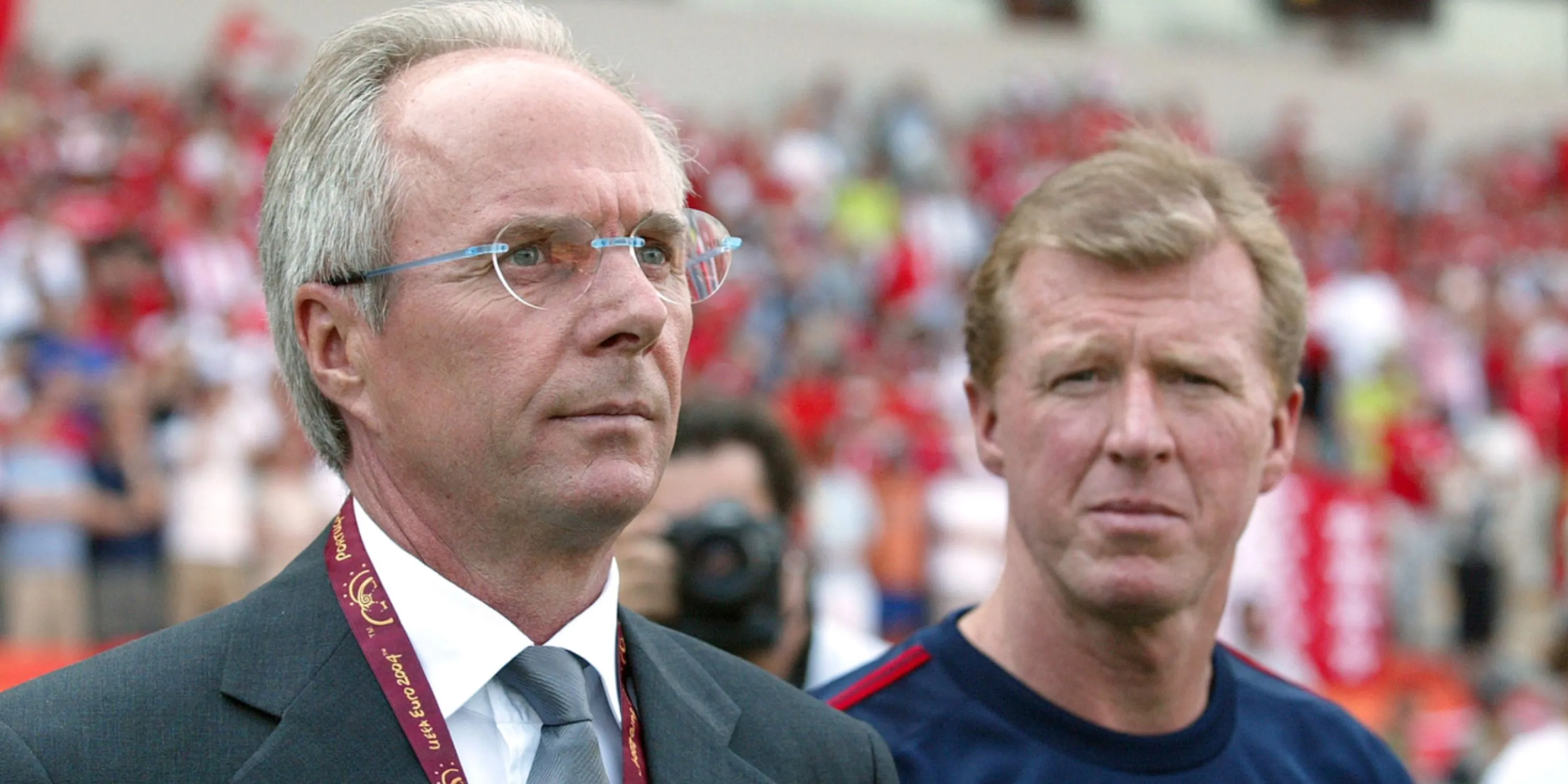 HLV Sven Goran-Eriksson (trái) người đã bỏ qua Steve McManaman ở đội tuyển Anh