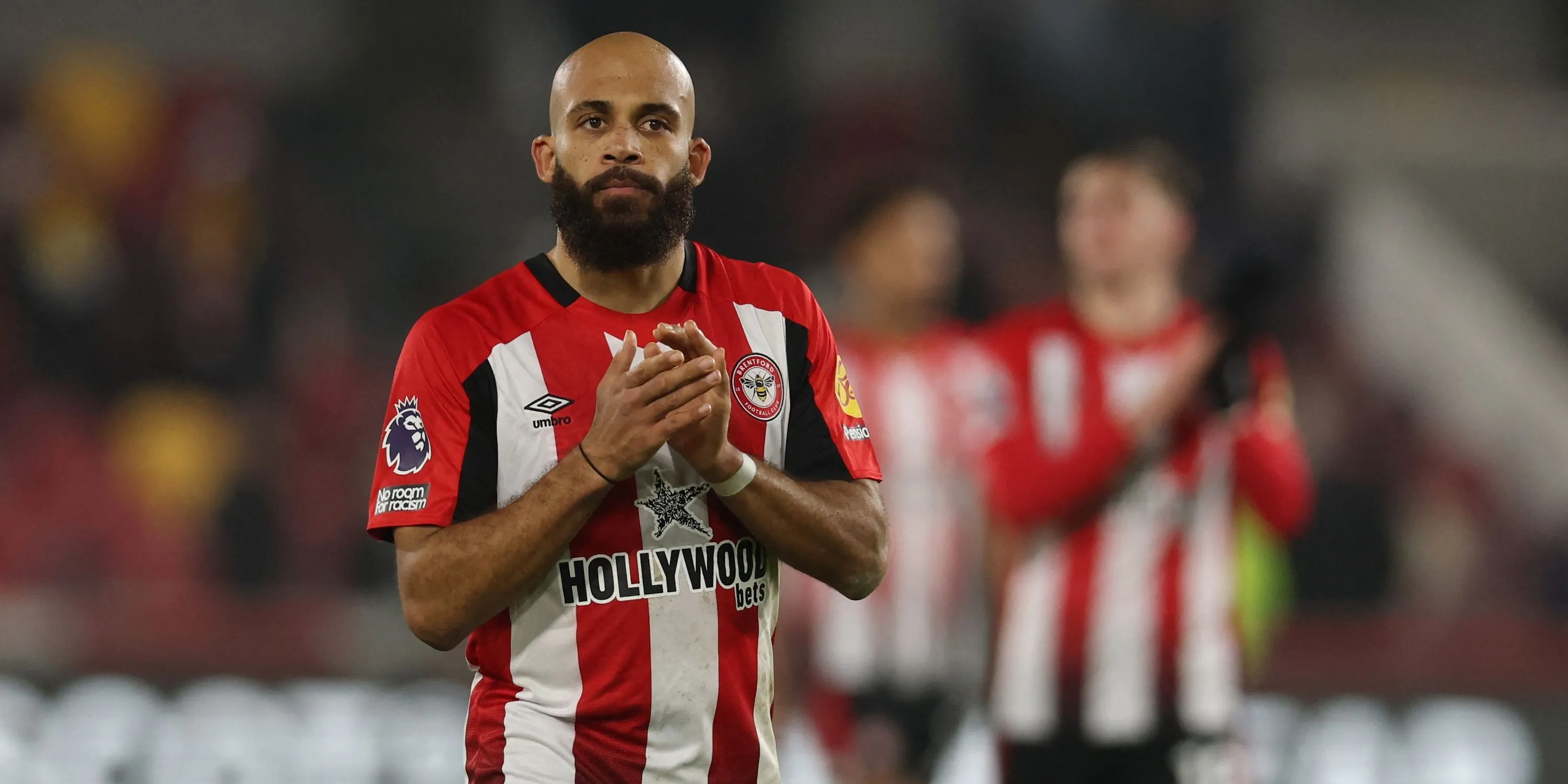 Bryan Mbeumo của Brentford tỏ vẻ thất vọng sau trận đấu