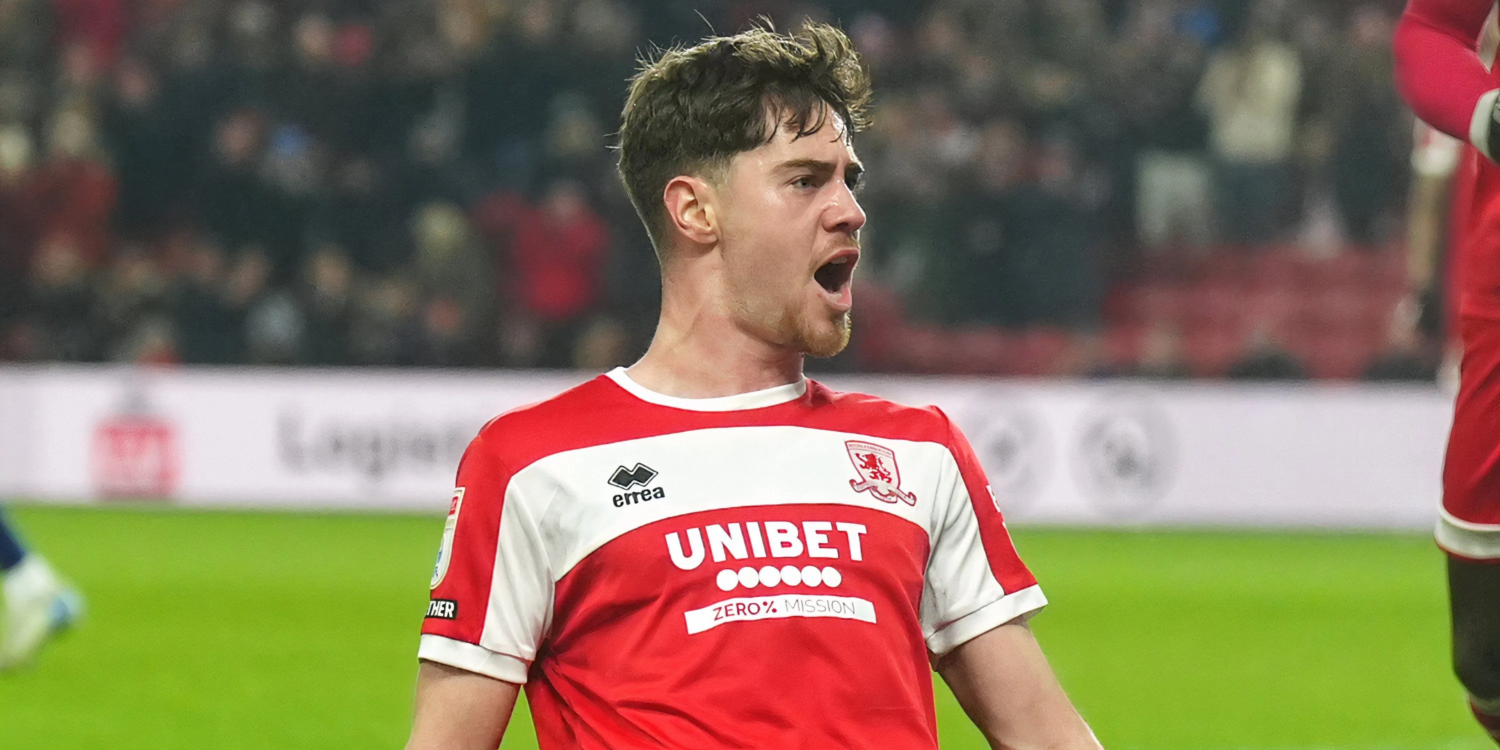 Hayden Hackney ăn mừng sau khi ghi bàn cho Middlesbrough tại Championship