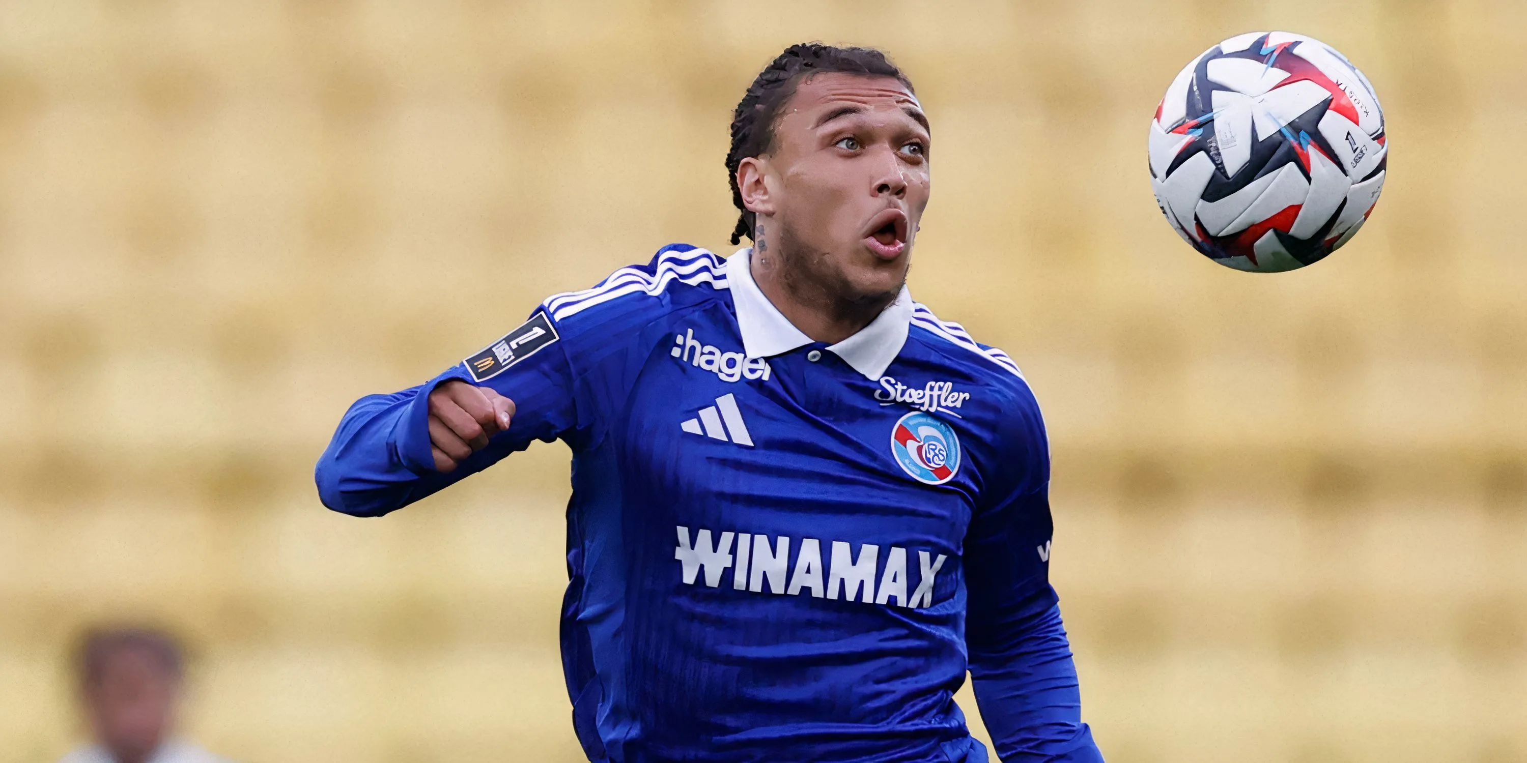 Diego Moreira trong màu áo Strasbourg, tỏa sáng ở Ligue 1 mùa này