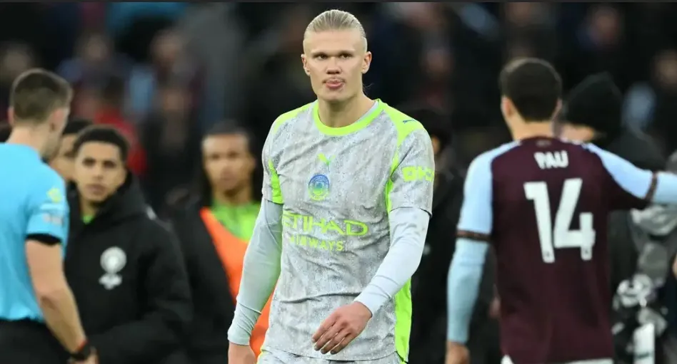 Erling Haaland gánh vác nhiệm vụ ghi bàn cho Man City, bị Aston Villa phong tỏa